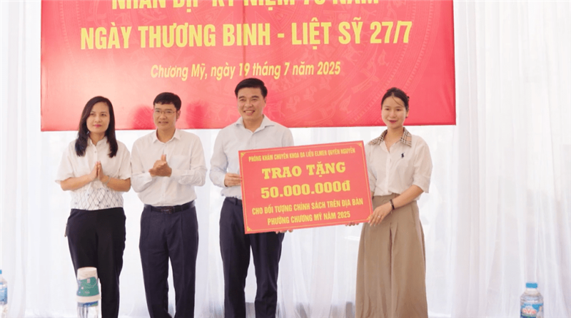 Phòng khám da liễu Elmer Quyên Nguyễn tham gia sự kiện từ thiện phường Chương Mỹ nhân kỷ niệm 78 năm Ngày Thương binh Liệt sĩ